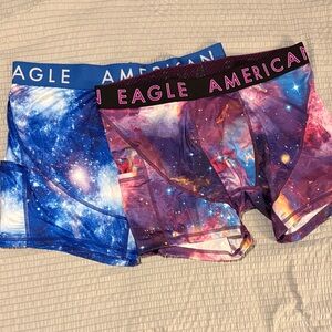American Eagle Outfitters Men's Cosmic Boxer Briefs - Blue and Purple